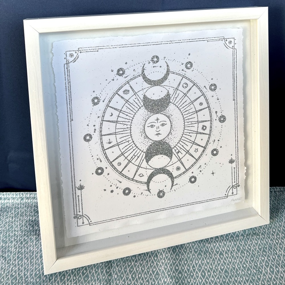 Brand New Celestial Moon Phases Framed Print 11.5” Marmont Hill Zodiac Lunar